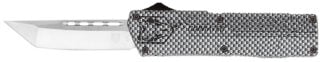 CobraTec Knives CFCTLWTNS Lightweight  3.25" OTF Tanto Plain D2 Steel Blade/Carbon Fiber Aluminum Handle Includes Pocket Clip