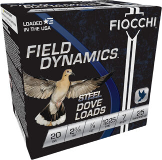 Fiocchi 20DLS7 Field Dynamics Dove & Quail 20Gauge 2.75" 7/8oz 7Shot 25 Per Box/10 Case