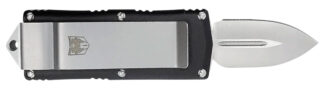 CobraTec Knives BLKOTFMC Money Clip  1.75" OTF Plain D2 Steel Blade/Black Aluminum Handle Includes Pocket Clip