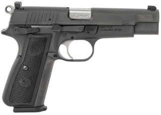 FN 66100256 High Power  9mm Luger 17+1, 4.70" Black Target Crown Steel Barrel, Black PVD Serrated Steel Slide & Steel Frame w/Beavertail, Black Textured Polymer Grip, Ambidextrous