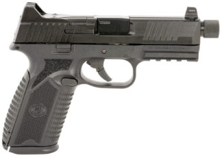 FN 66101377 510 Tactical Full Size 10mm Auto 10+1, 4.71" Black Target Crown/Threaded Steel Barrel, Black PVD Optic Cut/Serrated Slide & Polymer Frame w/Picatinny Rail,  Ambidextrous