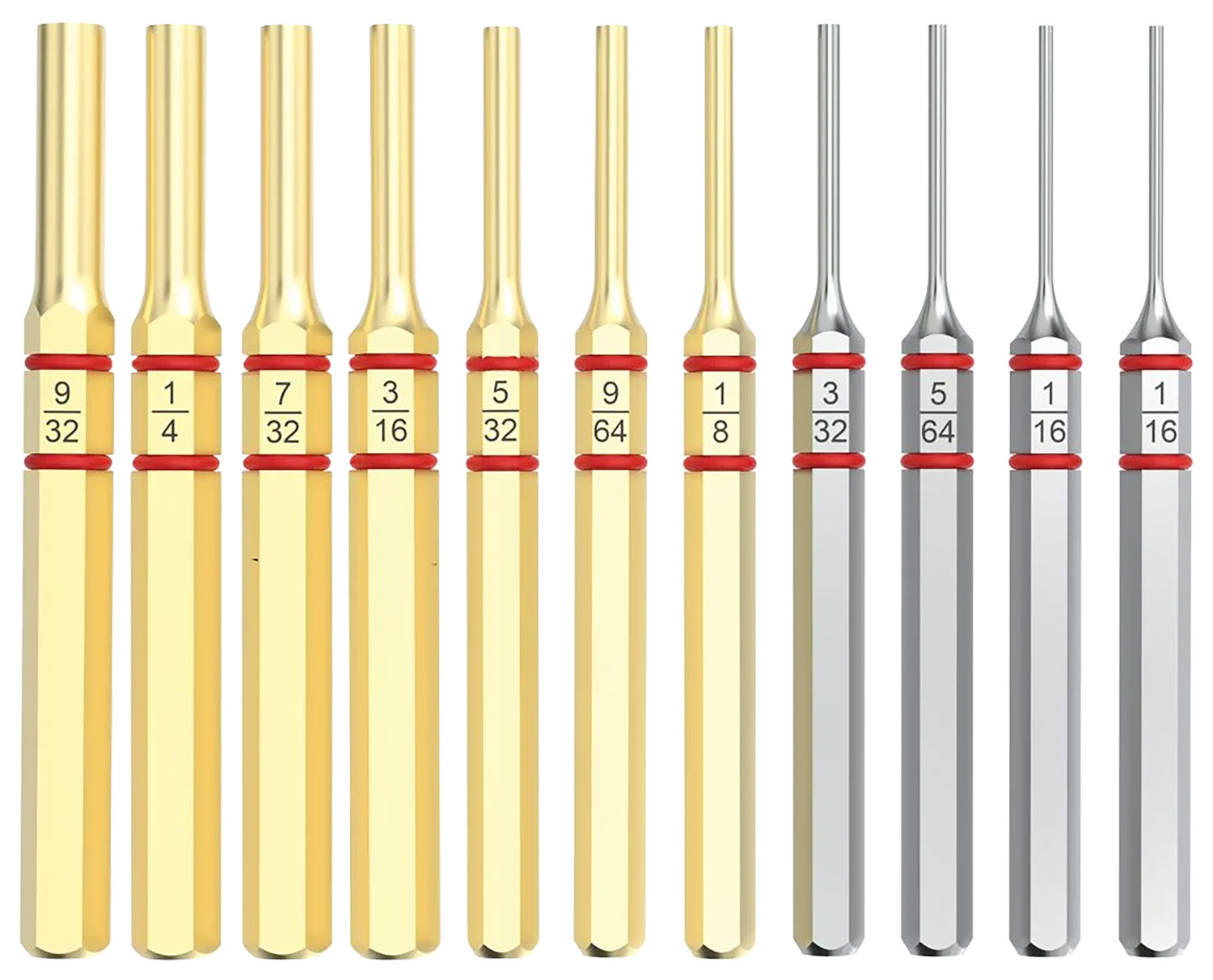Real Avid AVAPKB Accu-Punch Pin Punch Set Brass/Steel Universal Firearm 11 Pieces