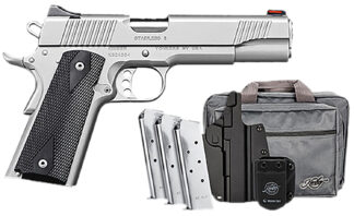 Kimber Mfg.,inc 3200007 Stainless II Club Bundle 45ACP 7+1 5" Satin Silver Front Serrations Stainless Steel Slide Black Synthetic Grip