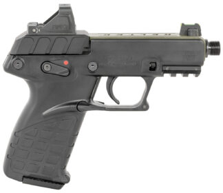 Kel-Tec P17 .22 LR pistol in green and black with attached Viridian optic