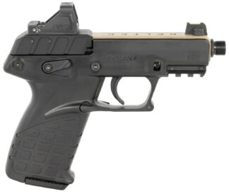Kel-Tec P17 .22 LR pistol with optic and accessories in tan/black finish