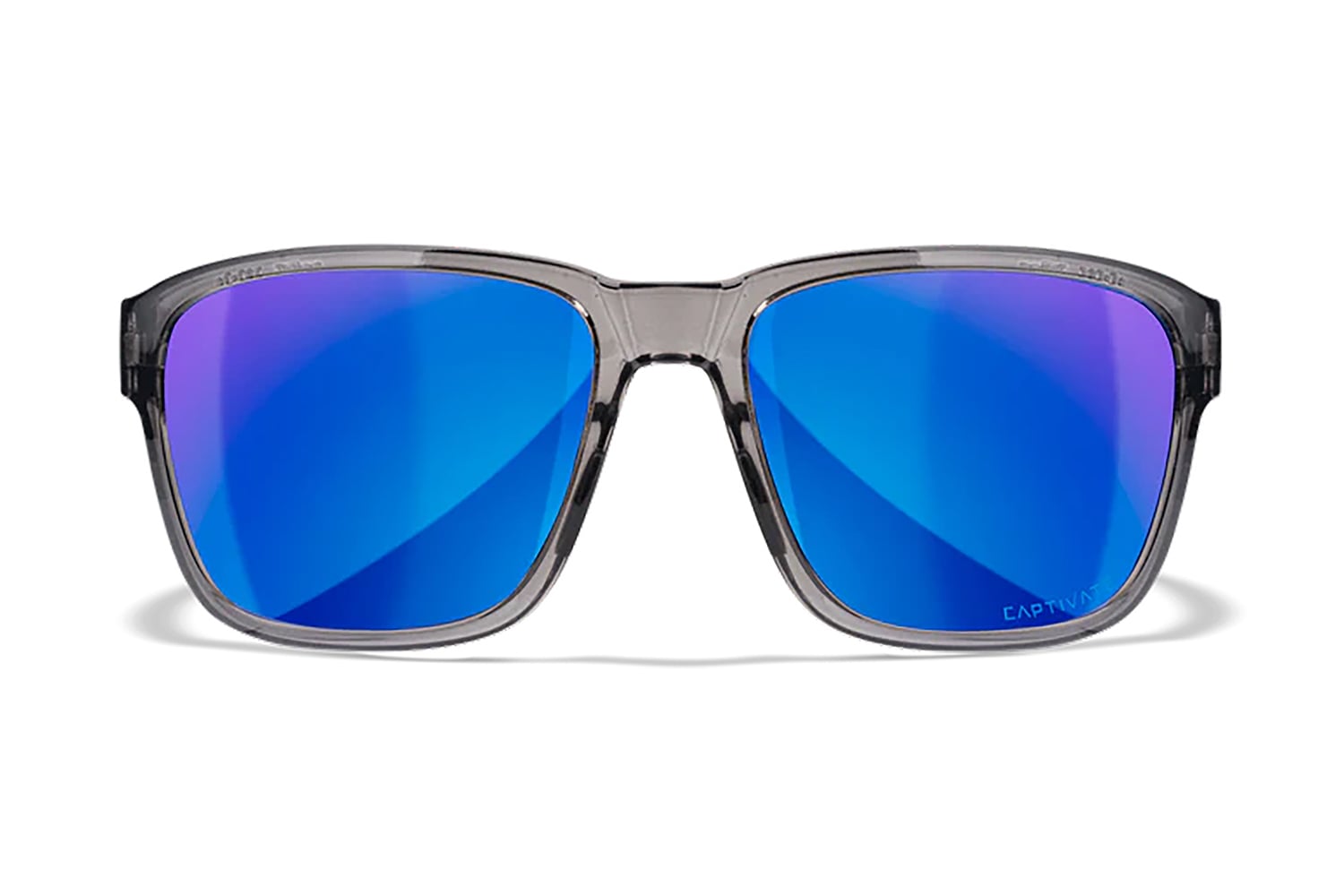 Wiley X AC6TRK09 Trek M/L Blue Mirror Lens Polycarbonate Gloss Crystal Dark Gray Frame