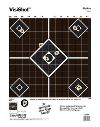 Champion Targets 45804 VisiShot  5-Diamond Paper Hanging Pistol/Rifle 13" x 18" Black/White 10 Pack