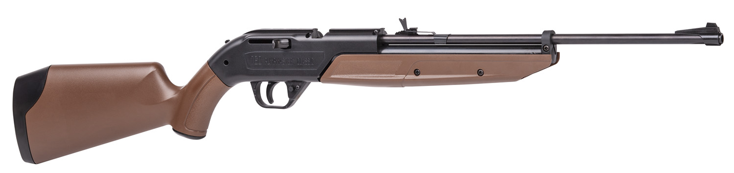 Crosman 760B 760 Pumpmaster Pump Air Rifle 177 18+1 Black Smooth Bore Steel Barrel, Black Receiver, Brown Synthetic Stock, Crossbolt Safety