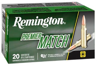 Remington Ammunition 27661 Premier Match 6.5Creedmoor 140gr Sierra MatchKing BTHP 20 Per Box/10 Case