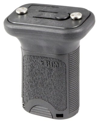 BCM VGSKMBLK BCMGunfighter Short Vertical Grip Made of Polymer With Black Aggressive Textured Finish with Storage Compartment for Keymod Rail