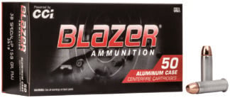 CCI 3519 Blazer Handgun 38Special +P 158gr Total Metal Jacket 50 Per Box/20 Case