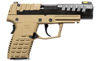 KelTec P15 9mm handgun with tan grip and 4-inch barrel
