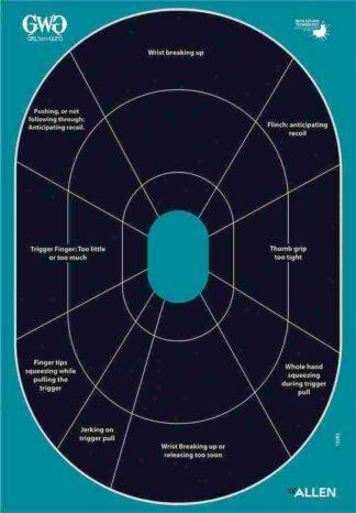 Allen Girls with Guns Splash Adhesive Oval Silhoutte Target 12x18 - 5/ct