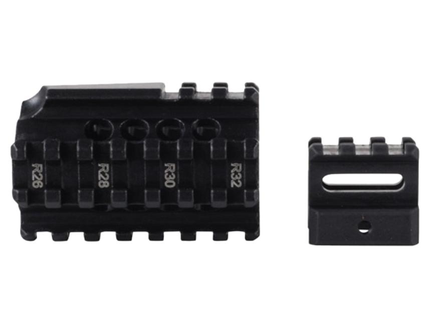 KelTec RFB Quad Rail and Riser Set mounted on a rifle stock for stability