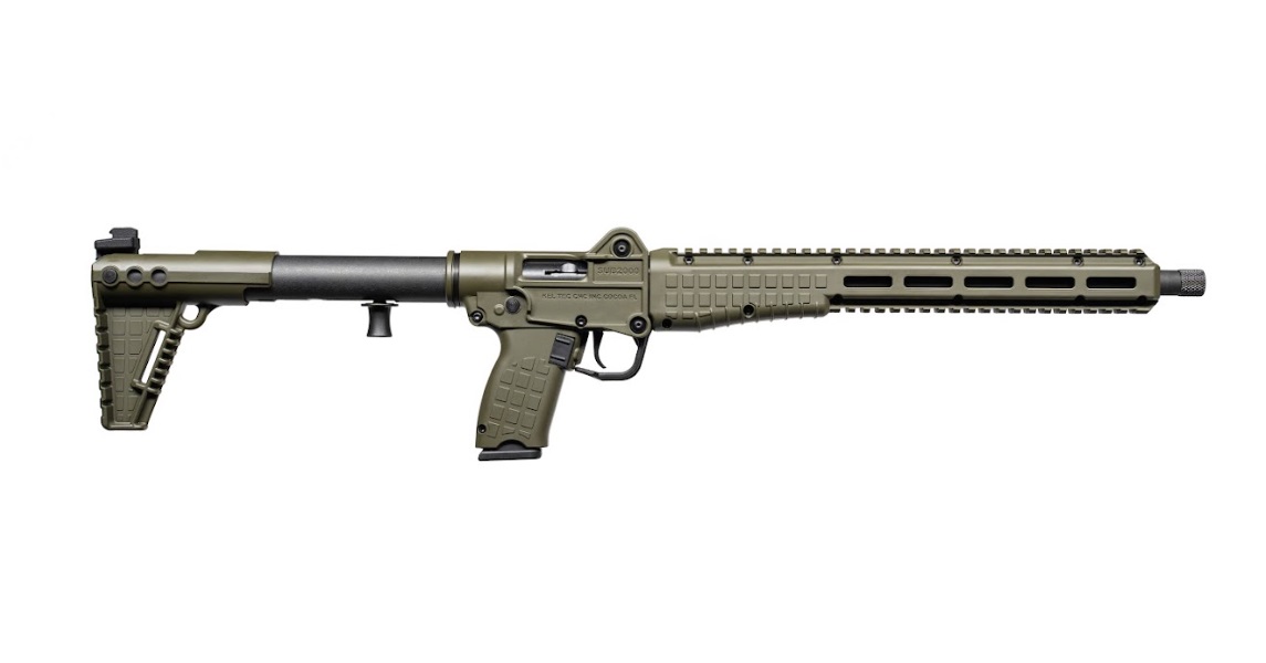 KelTec SUB-2K Gen3 10mm rifle in green finish, semi-auto action