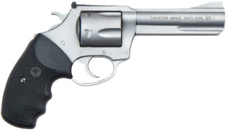 Charter Arms 73542 Mag Pug Target Large 357 Mag, 5 Shot 4.20" Matte Stainless Steel Barrel, Cylinder & Frame w/Black Finger Grooved Rubber Grip