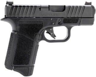 Gforce Arms GF932512 Rapture  Sub-Compact 9mm Luger 12+1 3.25" Black Steel Barrel, Black Optic Cut/Serrated Slide, Polymer Frame, Black Textured Grip