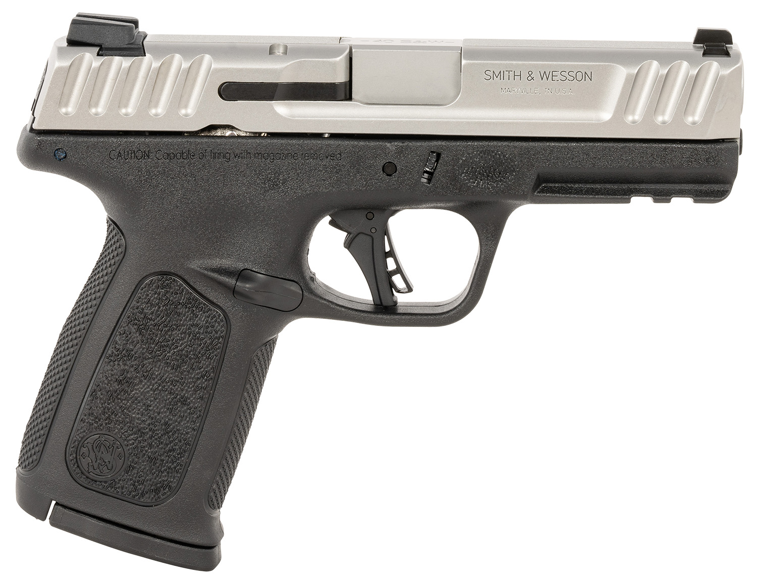 Smith & Wesson 13937 SD40 2.0 Compact Frame 40 S&W 10+1 4" Stainless Steel Barrel, Satin Serrated Stainless Steel Slide, Black Polymer Frame w/Picatinny Rail, Textured Grip