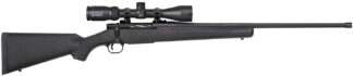 Mossberg 28247 Patriot w/Optic 350 Legend 4+1 22" Matte Blued Fluted Threaded Barrel, Matte Blued Drilled & Tapped Receiver, Fixed Black Synthetic Stock, Vortex Crossfire II 3-9x40mm