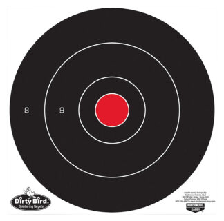 Birchwood Casey 35070 Dirty Bird  12" Bullseye Tagboard Hanging Universal Black/Red 100 Per Pkg
