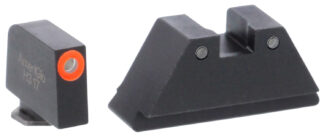 AmeriGlo GL452 Optic Compatible Sight Set for Glock  XL Tall Green Tritium Orange Outline Front Sight-Green Tritium Black Outline Rear Sight