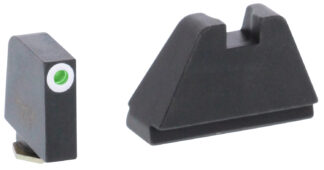 AmeriGlo GL482 Optic Compatible Sight Set for Glock  5XL Tall Green Tritium White Outline Front Sight-Black Rear Sight