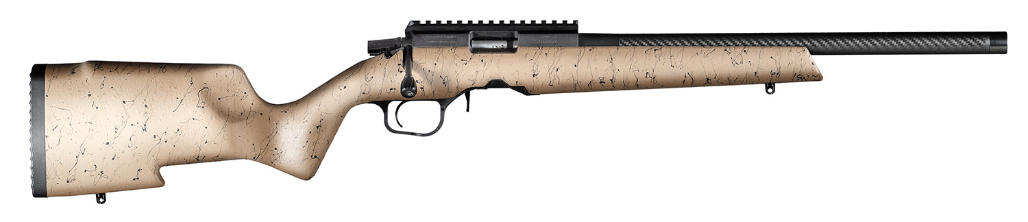 Christensen Arms 8011201300 Ranger 22 WMR 9+1 18" Carbon Fiber/Threaded Barrel, Black Anodized Finish, Tan with Black Webbing Stock