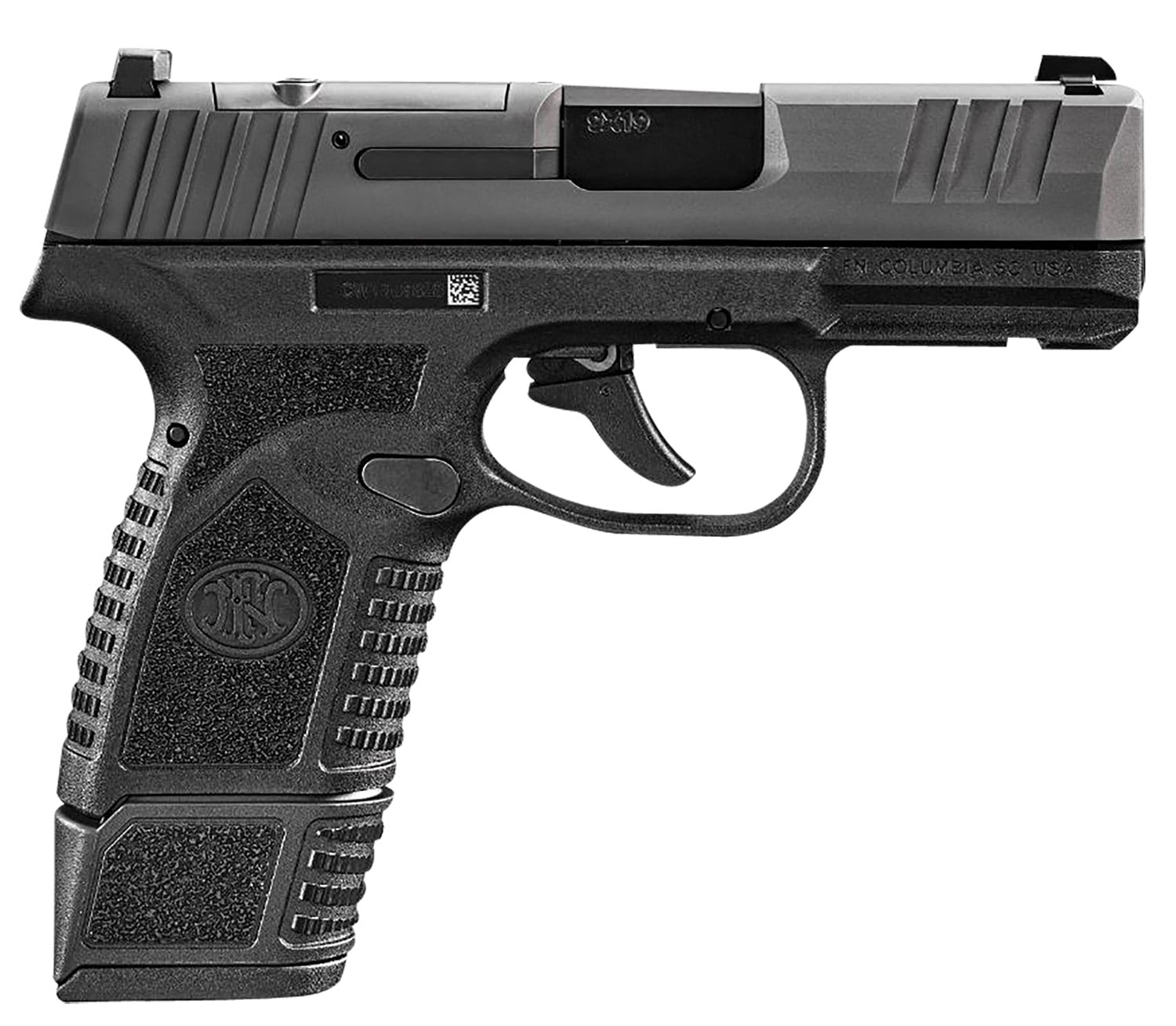 FN 66101410 Reflex MRD Micro-Compact Frame 9mm Luger 15+1/11+1, 3.30" Black Target Crown Steel Barrel, Black PVD Optic Ready/Serrated Steel Slide & Polymer Frame w/Picatinny Rail, Ambidextrous