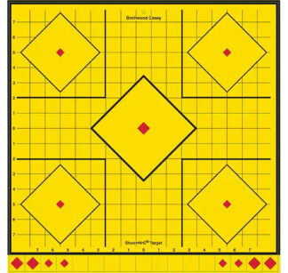 Birchwood Casey LRSIT-5PK Long Range  Self-Adhesive Paper Yellow 17.75" 5-Diamond 5 Pack