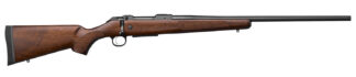 CZ-USA 07718 600+ American 243 Win 5+1 20" Black Nitride Threaded Barrel, Black Nitride Steel Drilled & Tapped Receiver, Turkish Walnut Fixed Stock