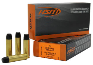 HSM 500SW11N 500S&WMag Subsonic 590gr Hard Cast Long Flat Nose 20 Per Box/25 Case