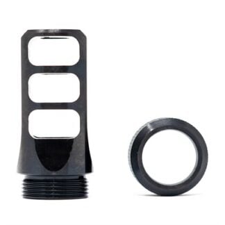 MUZZLOK 8.6 BLACKOUT 3-PORT MUZZLE BRAKE M18X1.5 THREADS BLK