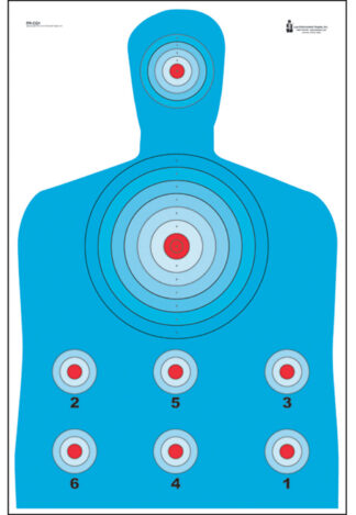 Action Target PRCQ1100 Qualification High Visibility Fluorescent Silhouette Paper 23" x 35" Blue/Red 100 Per Box