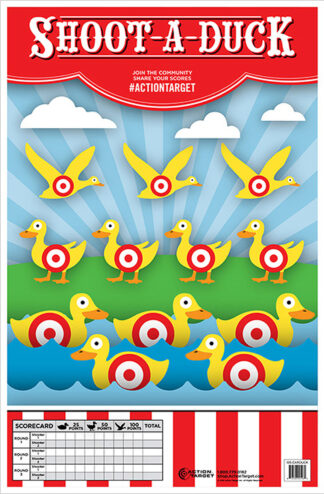 Action Target GSCARDUCK100 Entertainment Ducks Paper Hanging 23" x 35" Multi-Color 100 Per Box