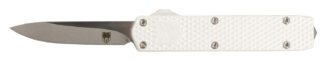 CobraTec Knives MNSILMGEN2DNS Mini Mamba Gen II 2.25" OTF Plain Stonewashed D2 Steel Blade, 3.38" Silver Textured Anodized Aluminum Handle, Features Glass Breaker, Includes Pocket Clip