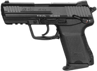 HK 81001111 HK45C V1 Compact Frame 45 ACP 8+1 3.94" Black Polygonal Rifled Barrel, Black Serrated Steel Slide, Black Polymer Frame w/Picatinny Rail, Black Interchangeable Backstrap Grip, Ambidextrous