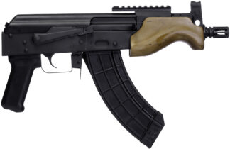 Century Arms HG7596N Draco Micro 7.62x39mm 30+1 6.25" Black Threaded Barrel, Black Anodized Picatinny Rail Receiver, Black Polymer Grip, Wood Furniture