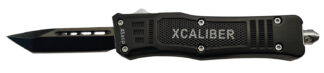 Xcaliber Knife Company  45 ACP  Small 2.75" OTF Tanto Plain Black 440C SS Blade, 3.91" Steel Handle