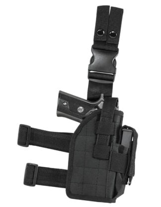 NcStar CVDLHOL2954B Drop Leg  Leg Black PVC Fabric Leg Fits Full Size Semi-Auto Fits Compact Semi-Auto Right Hand