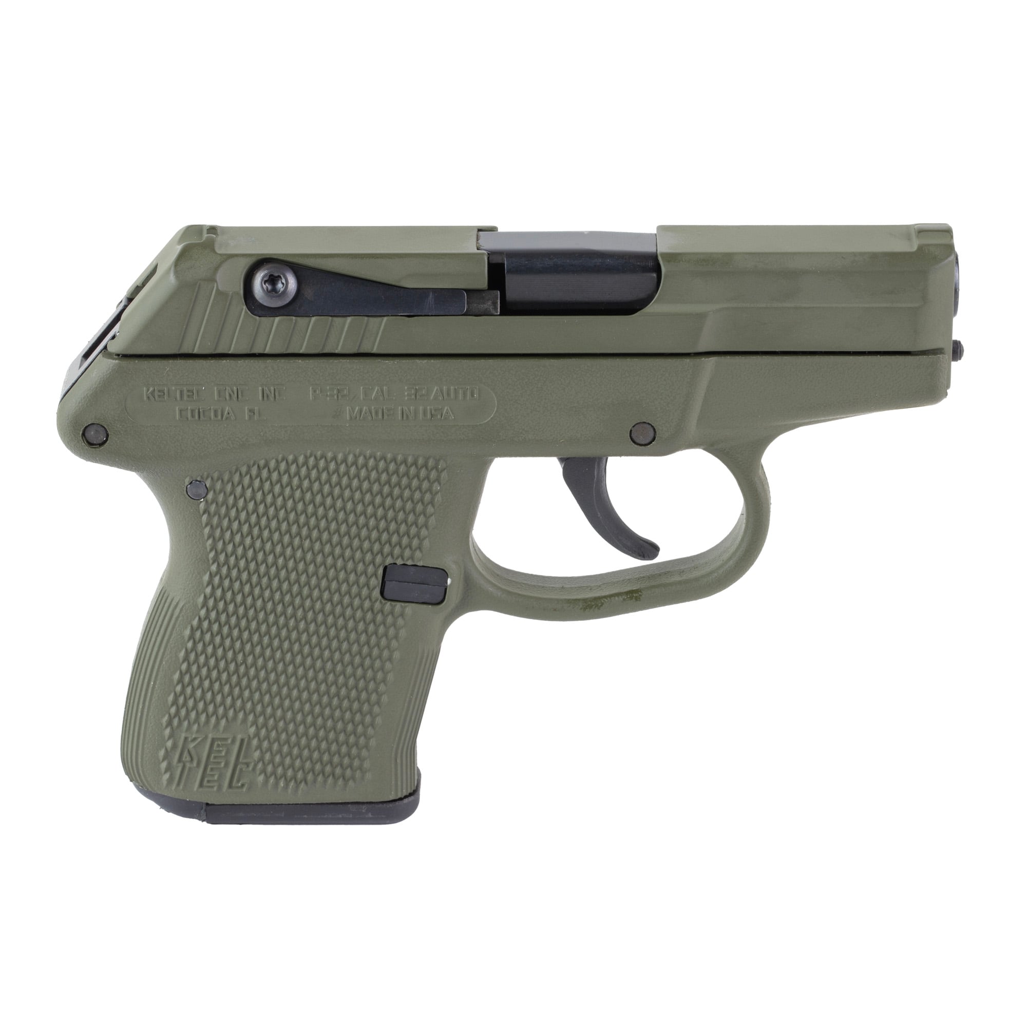 KelTec P-32 .32 ACP semi-auto pistol in green polymer finish