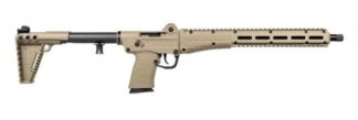 KelTec SUB2K 10MM rifle in tan finish with Glock magazine attached.