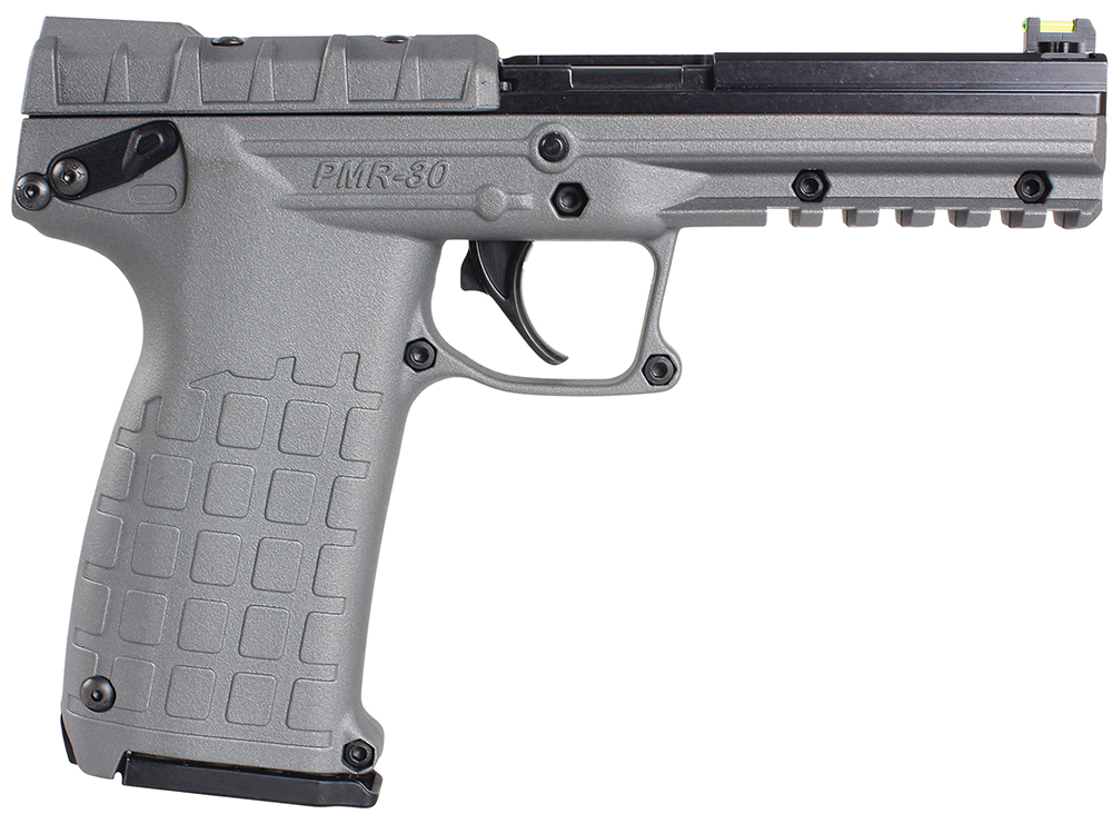 Kel-Tec PMR30TACGY .22 WMR pistol profile view with Picatinny rail
