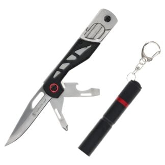 Smith & Wesson Multitool Folding Knife 3" Drop Point Blade Black with Light
