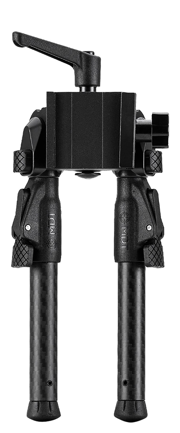 Mdt Sporting Goods Inc 105561BLK GRND-POD Black 4.50"-9" Carbon Fiber/Aluminum, Adj. Throw Lever, 4 Leg Postitions, Fits ARCA Rail & RRS Dovetail