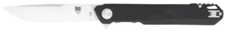 CobraTec Knives CTMONBLK Monarch  3.50" Folding Plain Satin D2 Steel Blade, 4.75" Black G10 Handle