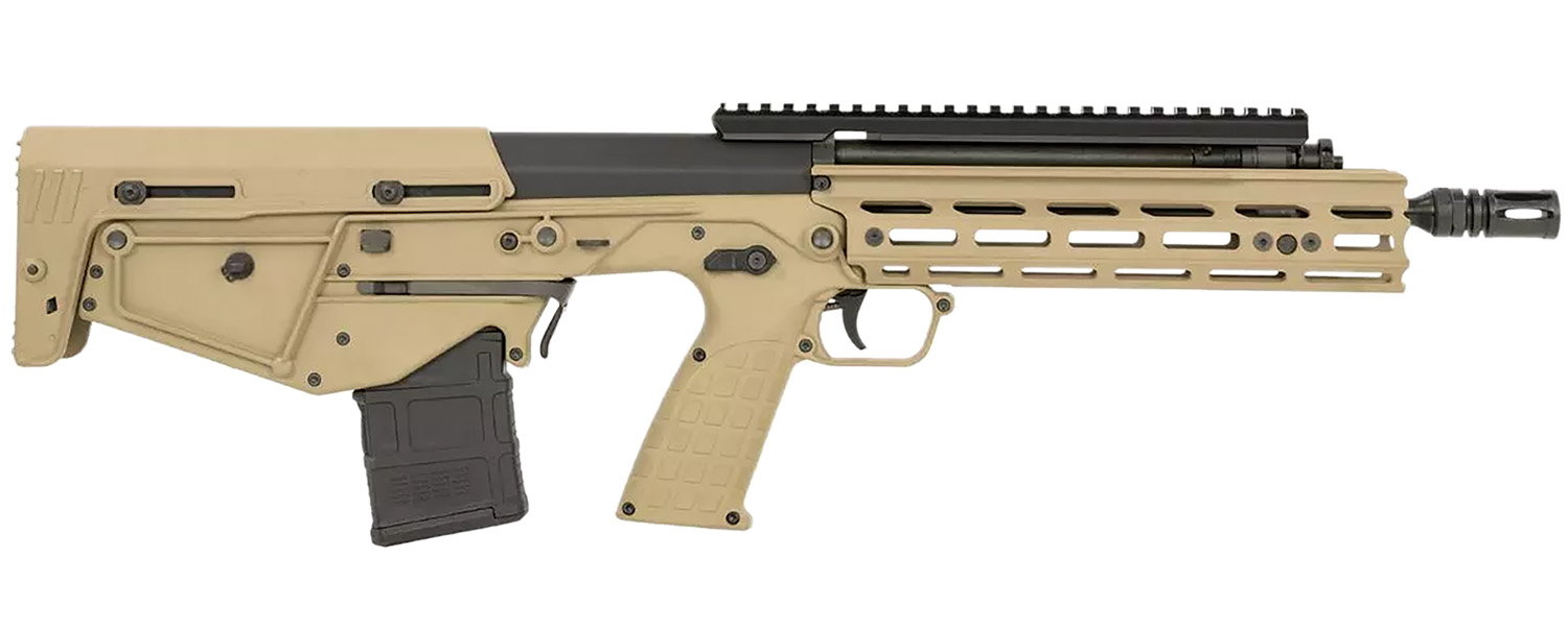 Full view of the KelTec RDBDTAN 223 Defender rifle in tan finish