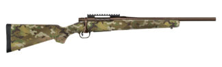 Mossberg 28279 Patriot  Compact 450 Bushmaster 4+1 18" Patriot Brown Cerakote Threaded Bull Barrel, Patriot Brown Cerakote Steel Receiver w/Picatinny Rail, MultiCam Fixed Synthetic Stock