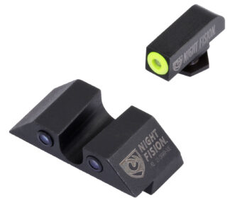 Night Fision GLK001007YGZ Tritium Night Sights For Glock Green Tritium Yellow Outline Front Sight- Green Tritium Black Outline Rear Sight Glock 17/17L/19/22