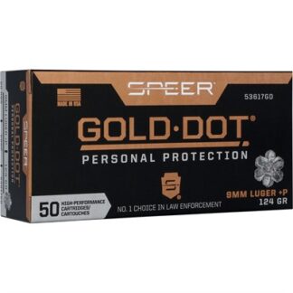 GOLD DOT HANDGUN PP 9MM LUGER +P 124GR HP 1220 FPS 50/BOX
