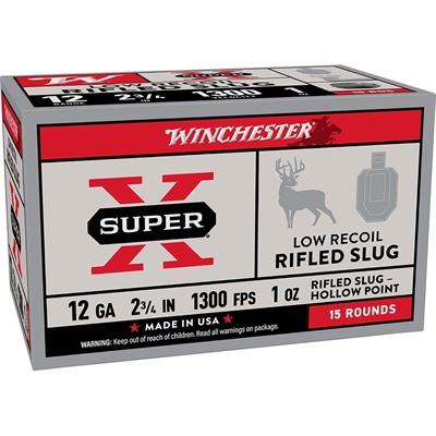 SUPER-X 12GA 2-3/4'' 1OZ RIFLED SLUG HP 1300 FPS 15/BOX